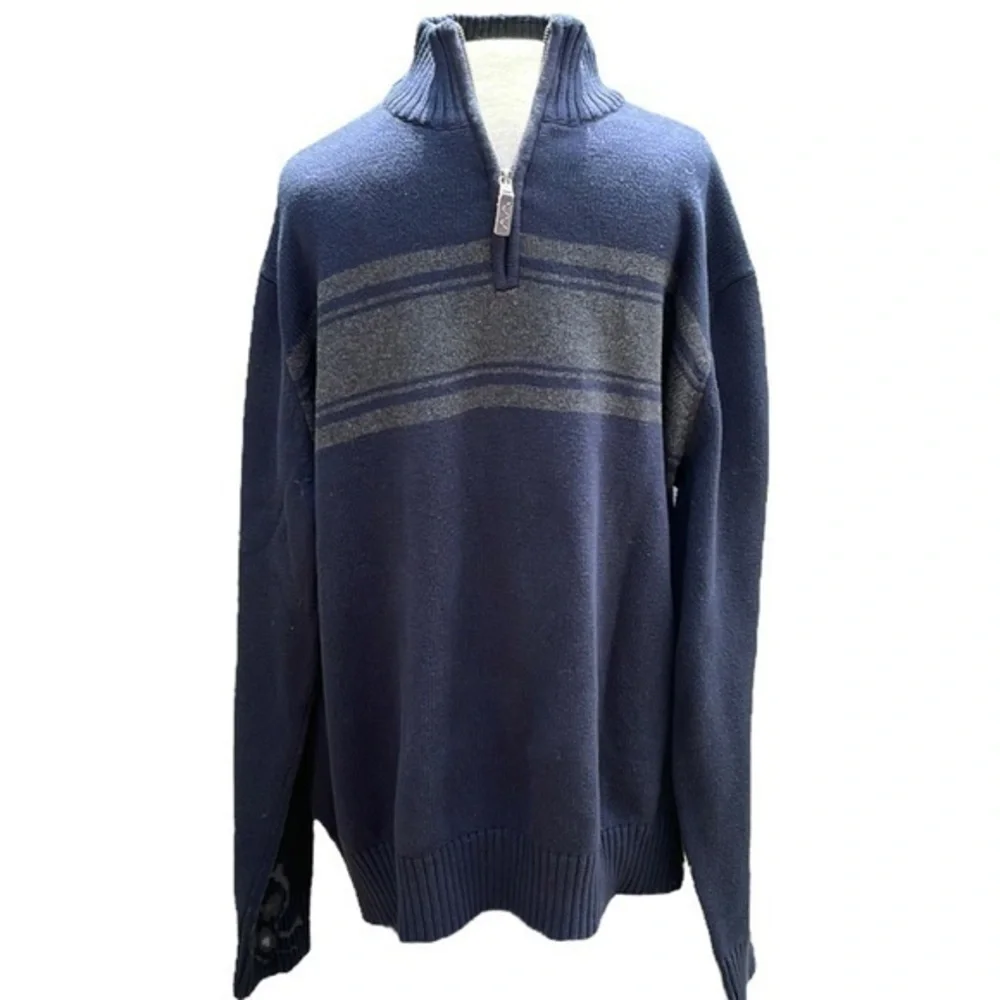 Eddie Bauer quarter zip sweater Mens size XL navy